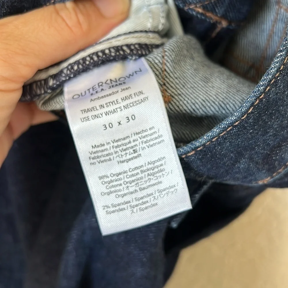 Outerknown ambassador slim dark wash jeans